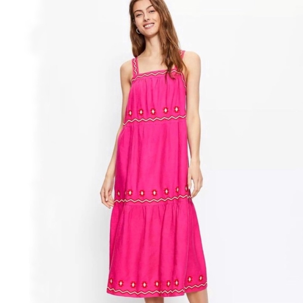 Pink Loft embroidered pink dress